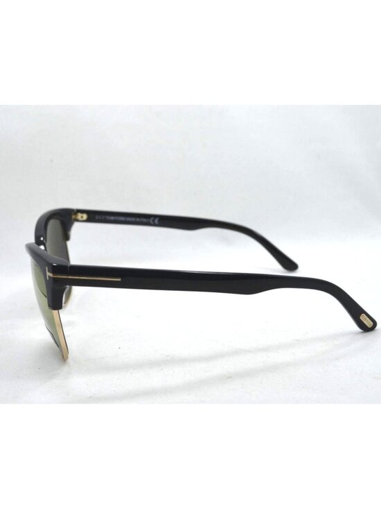 TOM FORD FANY TF368 01Z Black Metal Rectangle Sunglasses Italy Designer